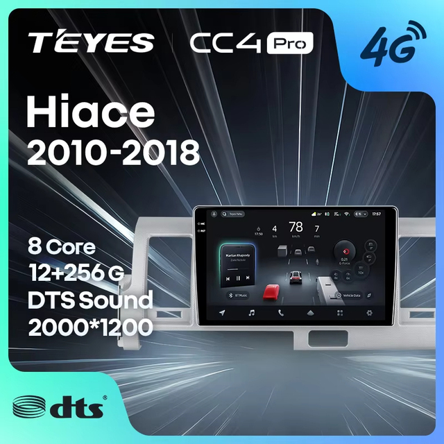 TEYES CC4 PRO For Toyota Hiace H200 2010 - 2018 Right hand drive CarPlay Android Auto 2DIN Autoradio Car play Radio Multimedia