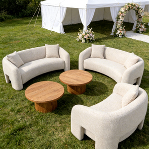 Fabricante de Muebles para Hoteles, Sofá Modular de Tela Curvo de Diseño para Eventos, de 3 y 4 Plazas, para Vestíbulo de Bodas - Product Image 5
