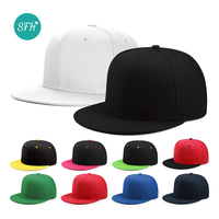 Casquette Snapback Hip-Hop Streetwear OEM ODM à Six Panneaux, Rigide, à Bord Plat, Bicolore, Multicolore, Vierge, Personnalisable avec Broderie ou Impression de Logo