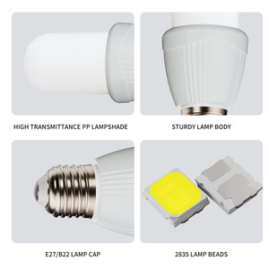 Bombilla LED con Base E27, Alimentación CA Integrada, Luz Blanca de Día 6500K, Forma A19, Cuerpo de Aluminio, Interruptor Manual, Vida Útil de 50000 Horas - Product Image 6