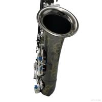 Saxofón Tenor Eastern Music SA80, Estilo Brillante, Campana Niquelada Negra, Cuerpo Plateado, Tono BB, con Estuche Premium
