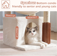 Arbre à chat de 32 pouces avec poteau à gratter, grand hamac de 15,7 pouces et auto-toilettant, perchoir supérieur amovible et condo spacieux