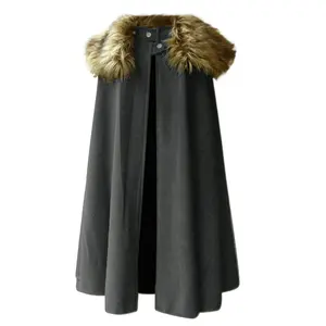 2024 Mantello Invernale Medievale da Uomo con Collo Spesso Mantella da Cavaliere Vichingo Larp Cosplay Cappotto Gotico da Donna Mantello Retrò Costume di Halloween - Product Image 5