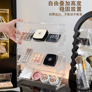 Transparent Stepped Cosmetic Storage Rack 3 Layers With Drawers Desktop Makeup Organizer - Product Image 4