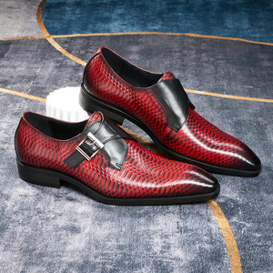 Chaussures italiennes à bout pointu pour homme, en cuir véritable, style Oxford, pour mariage, soirée, cérémonie, affaires, avec ceinture - Product Image 4