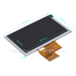 5.0" 800x480 Auto TV Lcd Panel RGB 50 Pins 5 Inch Tft Lcd Similar To Chimei InnoLux Display EJ050NA-01G With 500 Nits Brightness