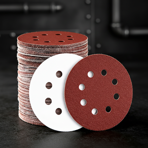Disques de ponçage auto-agrippants 5 pouces 8 trous pour métal et bois, oxyde d'aluminium, grain 40-2000, logo personnalisé, fabricant OEM SATC - Product Image 1