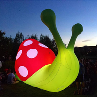 Inflatables publicitaires gonflables Park Deco à vendre lumières LED personnages de dessins animés d'insectes d'escargot