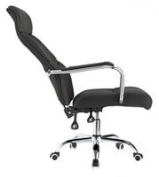 Fauteuil de bureau ergonomique moderne à dossier haut en maille, avec accoudoirs fixes en PP, pivotant, réglable en hauteur, noir, avec pieds réglables – Vente en gros