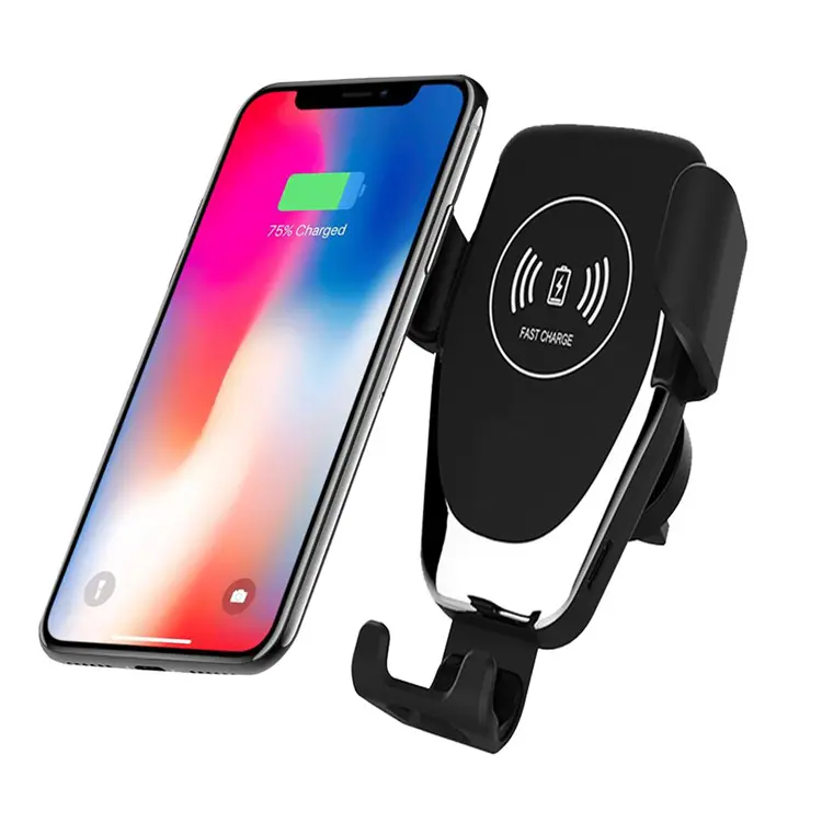 Automatic Clamping Gravity Qi Wireless Car Charger Mount 10W Fast Charging Phone Holder Smart Sensor Charger for Samsung iPhone