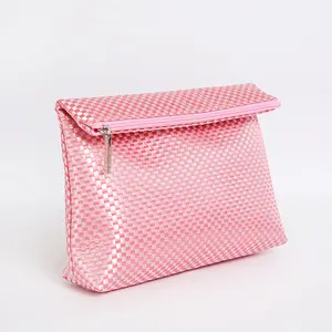 Makeup Pouch Portable Cosmetic Case Bag Light Weight Women Dopp Kit Zipper Foldover Clutch