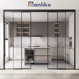 Pared de partición Anlike, habitación personalizada, <span class=keywords><strong>terraza</strong></span>, oficina, armario, interior de aluminio moderno, de vidrio para <span class=keywords><strong>puerta</strong></span> corrediza Patio, precios - Product Image 1
