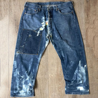Jean slim homme personnalisé style streetwear rétro automne, patchwork, effet éclaboussures de peinture, vintage, denim urbain délavé, décontracté