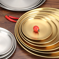 Assiettes de luxe personnalisées avec logo, en acier inoxydable, pour restaurant, hôtel, maison, mariage, bijoux, 14/17/20/23/26/30CM