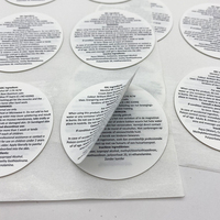 Étiquettes rondes en vinyle imperméable à trois couches avec logo personnalisé, autocollants multicouches à décoller, adhésifs double face pour cosmétiques