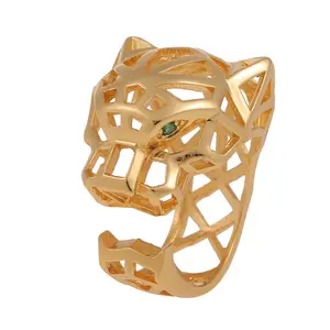 Future Angel New men and women ring personality accessories wolf-head leopard-head hip-hop ring Exaggerated wide ring