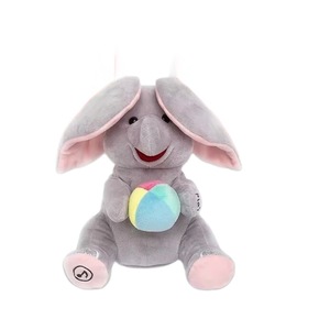 Peek-A-Boo realistico peluche elefante giocattolo per bambini PP cotone lavato bambini per alleviare lo Stress artefatto per bambini - Product Image 1