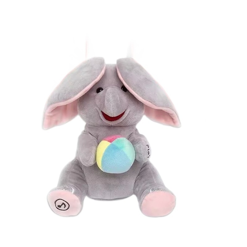 Peek A Boo Realistic Plush Elephant