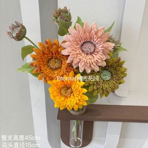 Tournesols artificiels Secret Garden, 45 cm de hauteur, 15 cm de diamètre, fleurs en plastique et soie pour la décoration de la maison, accessoires de mariage - Product Image 1
