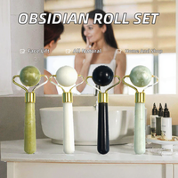 Ensemble de massage avec rouleau de jade 100% naturel et Gua Sha pour le lifting et les soins du visage
