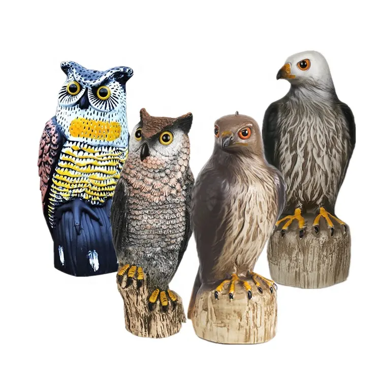 Exquisite Yard Statues Outdoor Yard Eagle Owl Bird Repellent Plastic Animal Eagle Hawk Garden Decoration