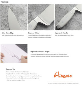 Cuchillo <span class=keywords><strong>de</strong></span> Chef con mango <span class=keywords><strong>de</strong></span> plástico ecológico 2023, juego <span class=keywords><strong>de</strong></span> <span class=keywords><strong>cuchillos</strong></span> <span class=keywords><strong>de</strong></span> acero inoxidable para uso en la cocina, fácil <span class=keywords><strong>de</strong></span> limpiar, no pegajoso - Product Image 6
