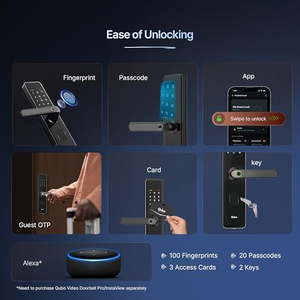 Serrure de porte numérique Tuya en gros, déverrouillage par code, carte, smartphone et empreinte digitale, pour maison intelligente - Product Image 3