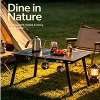 Table de camping pliable rectangulaire légère en acier au carbone, portable, pour moto, camping, IGT, tactique