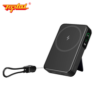 Power Bank Portabel Magnetik Li-Polymer 10000mAh 2-in-1 Pengisi Daya Cepat (PD22.5W 20W) Nirkabel dengan Layar LCD dan Dudukan