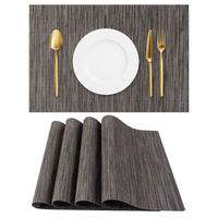 Sets de table tissés en PVC personnalisés, écologiques, résistants à la chaleur et antidérapants pour la maison, la cuisine et la salle à manger, lot de 4, avec logo personnalisé