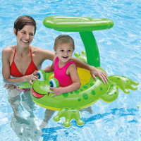 Bouée de natation gonflable en PVC en forme de grenouille pour enfants avec pare-soleil pour bébés, tout-petits et utilisation en piscine parent-enfant