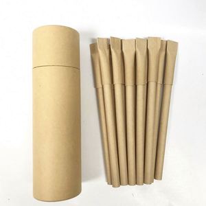 Custom Logo Eco Friendly Recyclable Kraft Paper Ball Pen Set with 1.0mm Tip and Blue/Black Ink Gift Box Included - Product Image 1