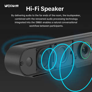 Système de Conférence Audio 4K UHD WODWIN WIN-DB6X avec IA, Cadrage Automatique, Suivi Vocal, Microphone Sans Fil Grand Angle 120° et <span class=keywords><strong>Barre</strong></span> de <span class=keywords><strong>Son</strong></span> - Product Image 3