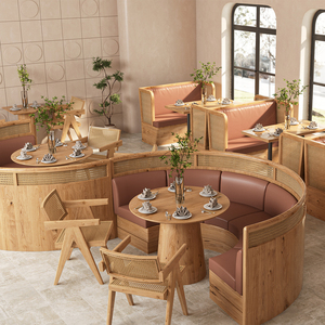 商用家具餐厅椅子和桌子，餐厅摊位座位快速餐厅家具 - Product Image 3