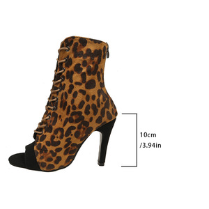 Sandales sexy à talons fins et bout ouvert, style européen et américain, nouvelle collection printemps, en daim imprimé léopard, grandes tailles - Product Image 6