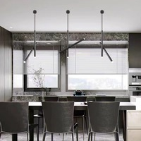 Lustre moderne Normcore LED Designer Petits restaurants cylindriques AC Cross-Border MY9630 Aluminium noir Longs luminaires suspendus