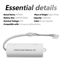 JINTION 3.2V 3800mAh LiFePO4 Baterai Pengganti Lampu Darurat untuk Liteplan 1 LP38 PT TE dengan Pemantauan Suhu