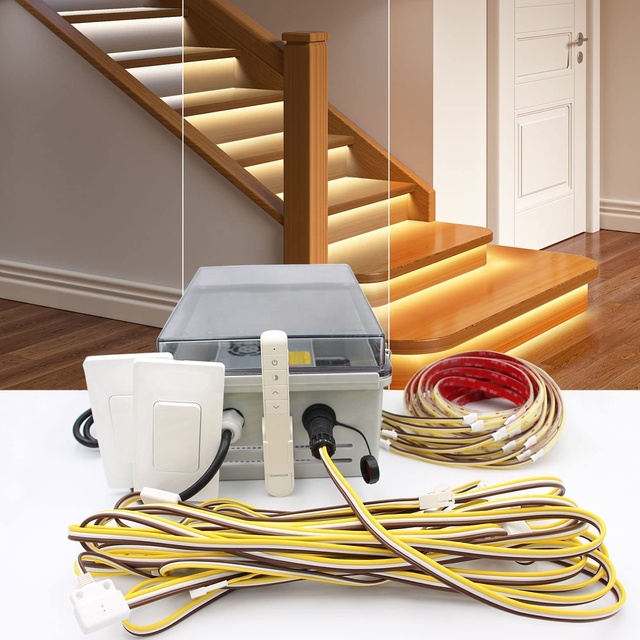 Smart LED Stair Step Light with Motion Sensor AC 85-265V Warm White Dimmable LED Strip Light Indoor Living Room LED Wall Lamp