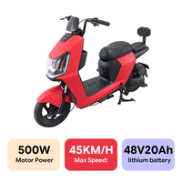 Moto électrique 500W rouge personnalisée avec batterie au lithium 48V, homologuée pour la route, pour la livraison