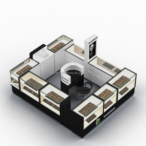 Thiết kế độc đáo đồ trang sức kiosk kính hiển thị truy cập với ánh sáng LED Mall kiosk cho đồ trang sức hấp dẫn đồng hồ gian hàng thiết kế để bán - Product Image 4