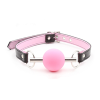 Produit phare : Équipement de bondage SM pour adultes, Balle-bâillon avec sangle en cuir PU, Jouets de contrainte pour couples fétichistes