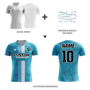 Оптовые футбольные майки с V-образным вырезом для сублимации, быстросохнущие тренировочные комплекты, дышащая жаккардовая ткань, набор футбольной формы Z259021 - Product Image 2