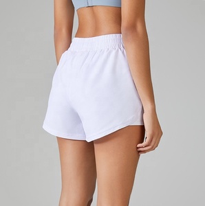 Women's <b>Black</b> Loose Running Shorts <b>with</b> Drawstring Waist and Side <b>Pocket</b> - Product Image 2