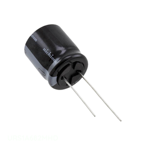 Condensador de canal del fabricante 6800 uF CAP ALUM 6800UF 20% 10V RADIAL URS1A682MHD de montaje a través de orificio - Product Image 1