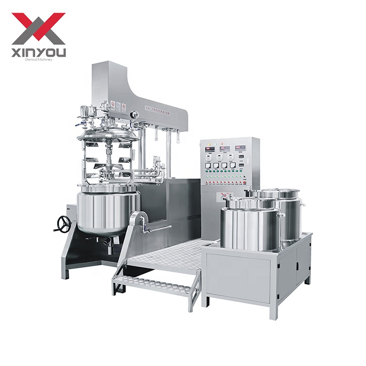 High quality stainless steel automatic hydraulic lifting and vacuum homogenizing emulsifying mixer can be customized