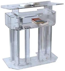 Atril o Podio Acrílico de 3 Niveles de AVTronics con Base de 6 Columnas y un Amplio Estante Central con Amplio Espacio para sus Presentaciones - Product Image 5