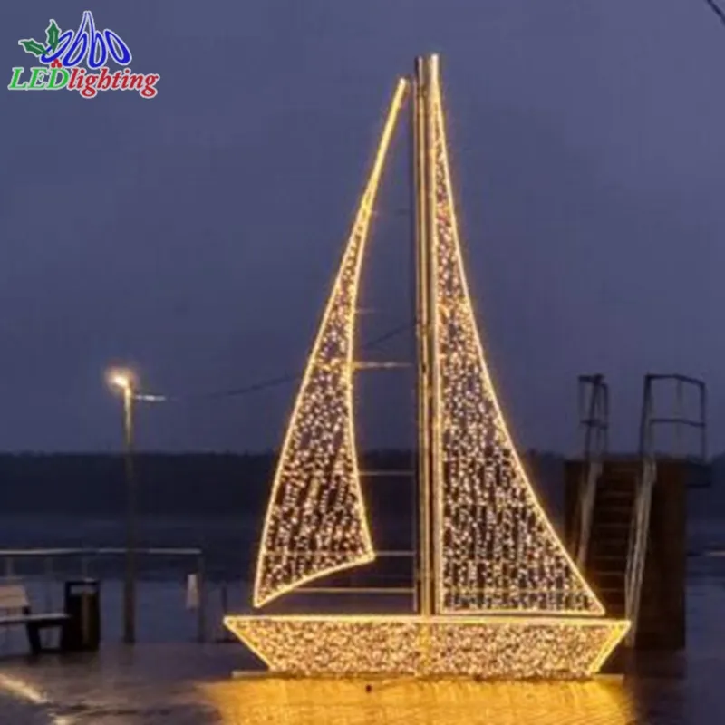 wholesale 3d led boat led vessel christmas lights motif with ce rohs certificate