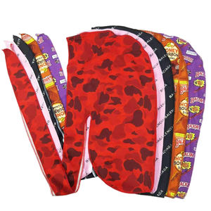 Vente en gros Durags et bonnets soyeux avec logo personnalisé pour hommes bandanas en satin de soie et de velours doux et respirant style long pour les sports de plein air - Product Image 1