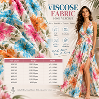 Tissu en rayonne viscose à armure toile, imprimé, pour robes d'été, chemises, chemisiers, jupes et vêtements