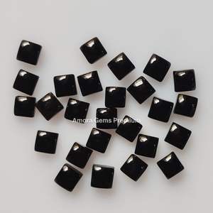Premium Black Onyx Calibrated <b>Square</b> Loose Gemstones For Jewellery Making Custom Rings Earrings Pendants And Unique - Product Image 3